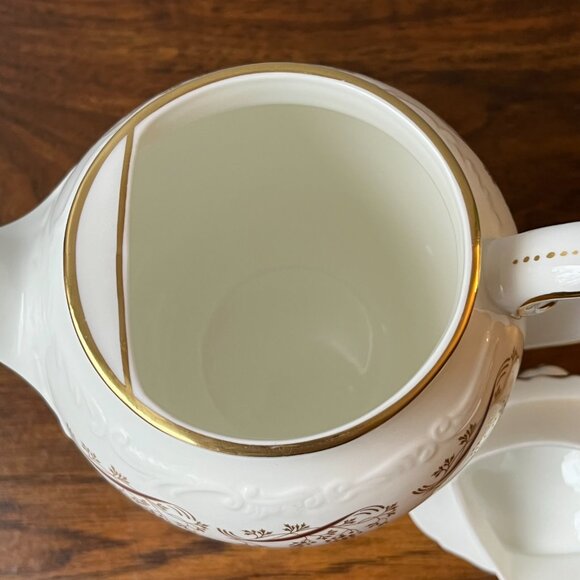 Vintage Coalport Bone China "Burgundy" Pattern Coffee Pot & Lid Gold Trim Grapes - Picture 12 of 15